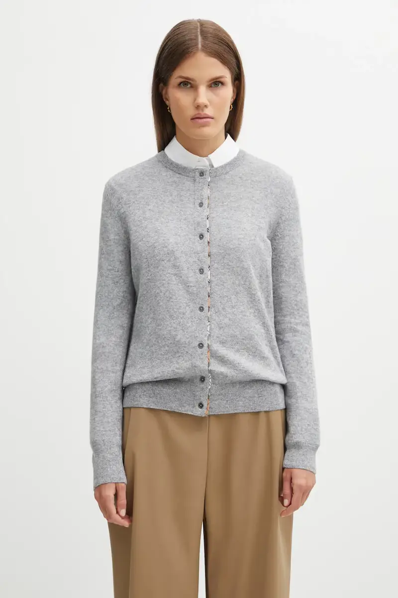 cardigan con lana Pendle Knitted Cardigan colore grigio LKN1076GY71