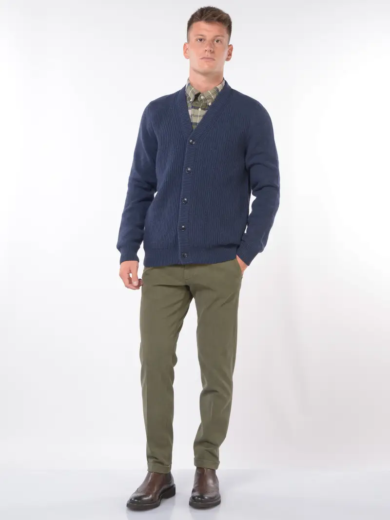 cardigan da uomo Barbour a coste piccolo logo Blu miniatura 2