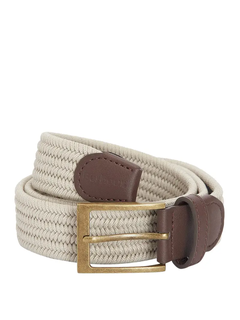 cintura barbour nevis stretch webbing da uomo - bianco