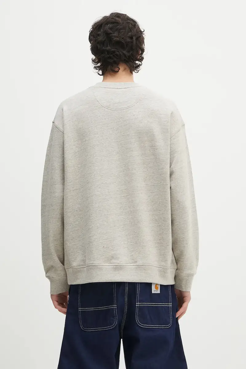 felpa Barbour Calton OS Fit Crew Sweatshirt Beige miniatura 3