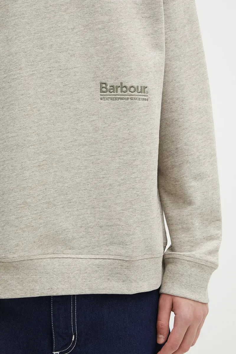 felpa Barbour Calton OS Fit Crew Sweatshirt Beige miniatura 4