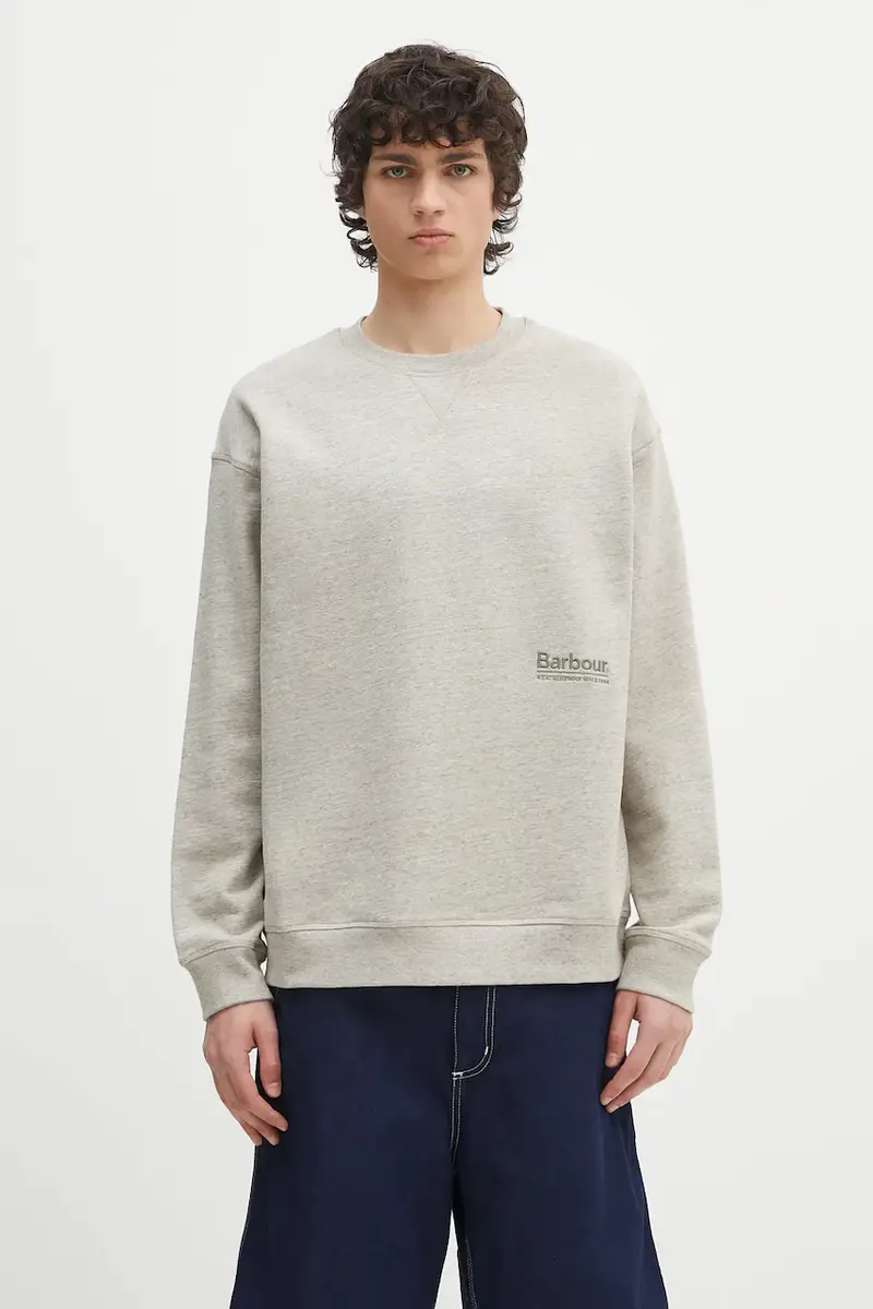felpa Barbour Calton OS Fit Crew Sweatshirt Beige
