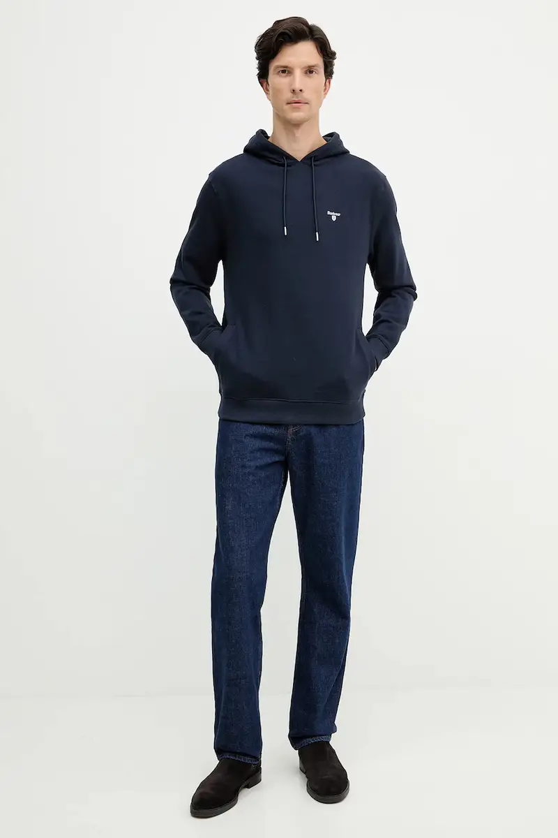 felpa in cotone BECKHILL uomo colore blu navy con cappuccio con applicazione MOL0717 miniatura 2
