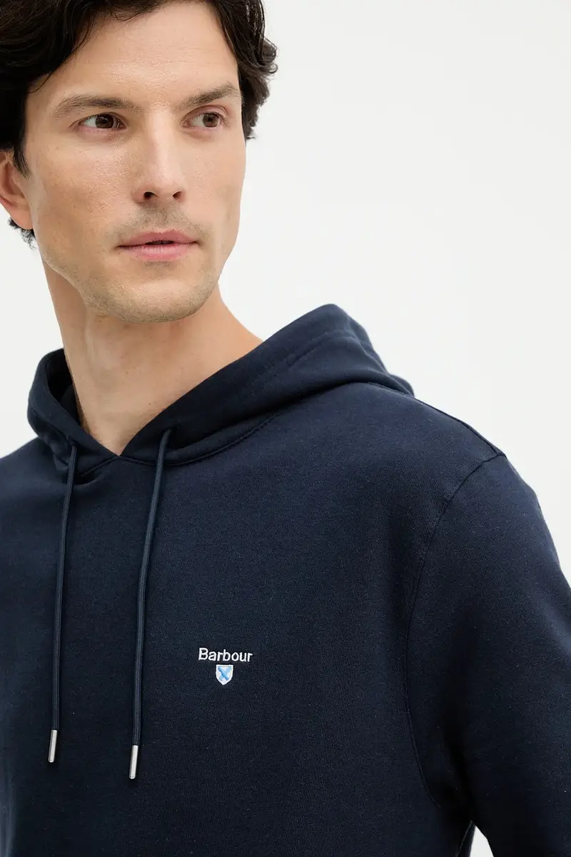 felpa in cotone BECKHILL uomo colore blu navy con cappuccio con applicazione MOL0717 miniatura 4