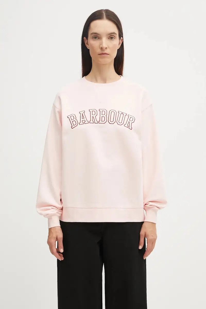 felpa in cotone donna colore bianco con applicazione LOL0591 Rosa