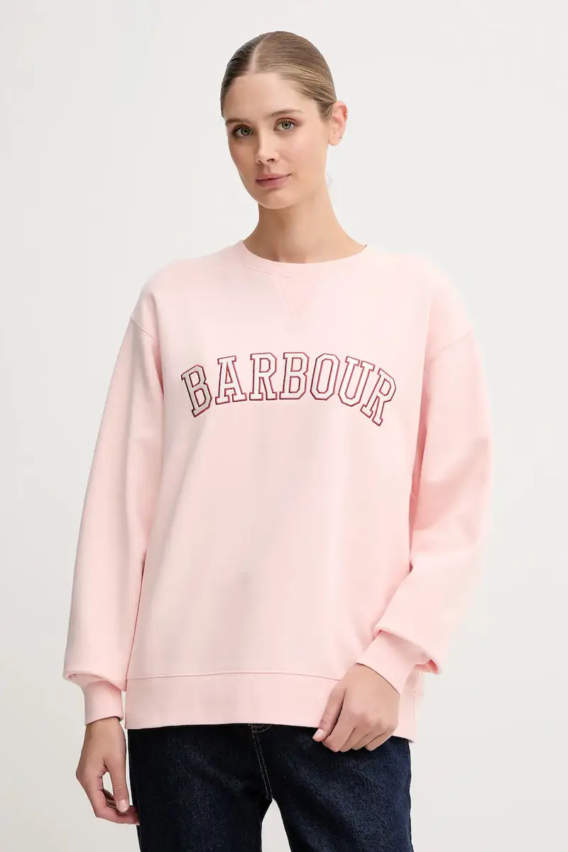 felpa in cotone donna colore bianco con applicazione LOL0591 Rosa