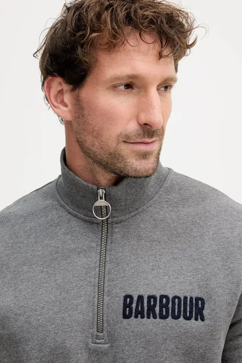 Barbour Maglia in cotone grigio per uomo miniatura 4