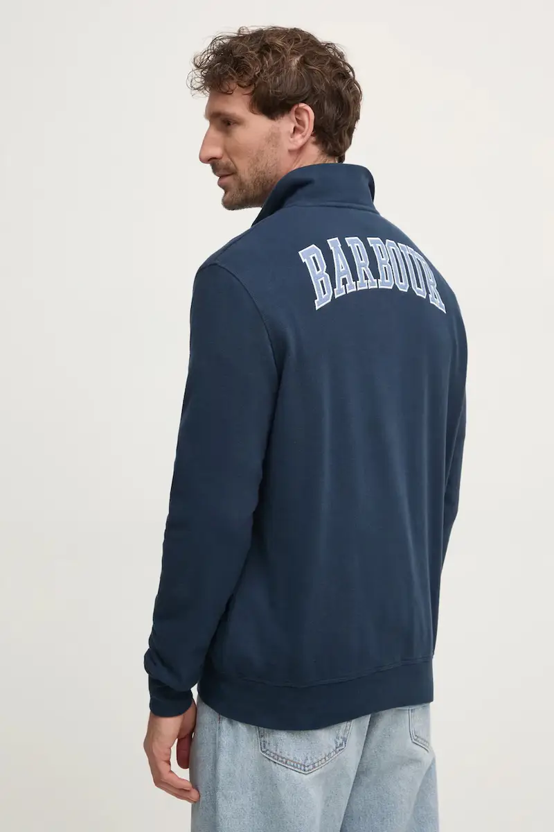 felpa in cotone uomo colore blu navy con applicazione MOL0666NY91