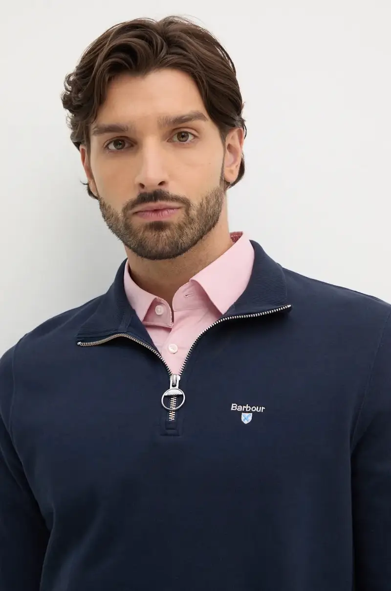 felpa in cotone uomo colore blu navy MOL0642 miniatura 4