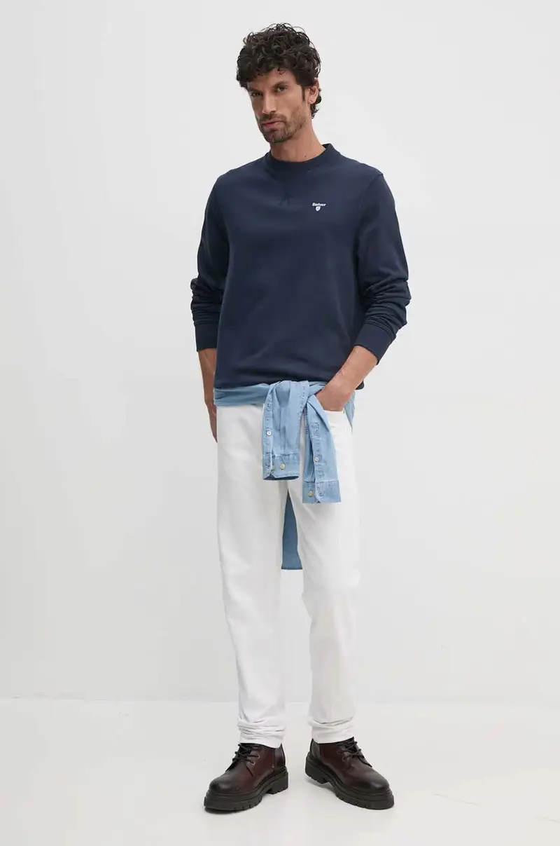 felpa in cotone uomo colore blu navy MOL0643 miniatura 2