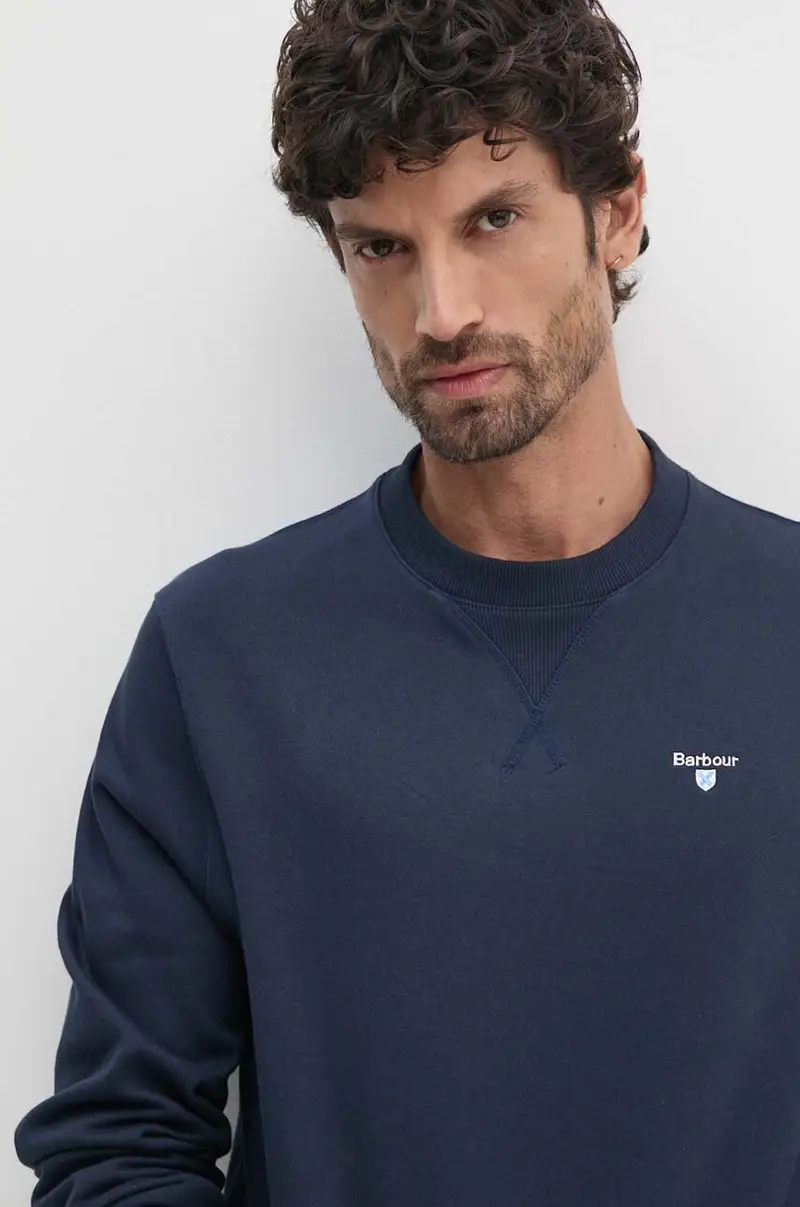 felpa in cotone uomo colore blu navy MOL0643 miniatura 4