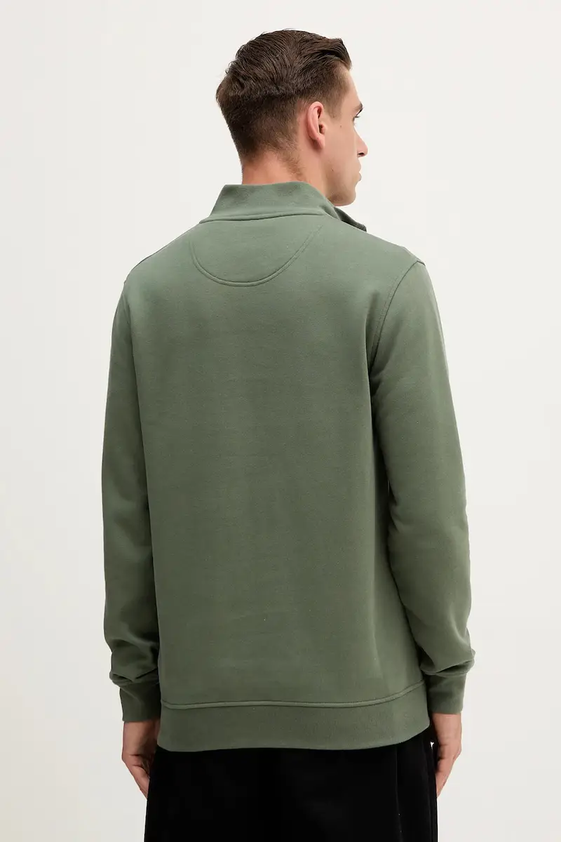 felpa in cotone uomo colore verde con applicazione MOL0640 miniatura 3