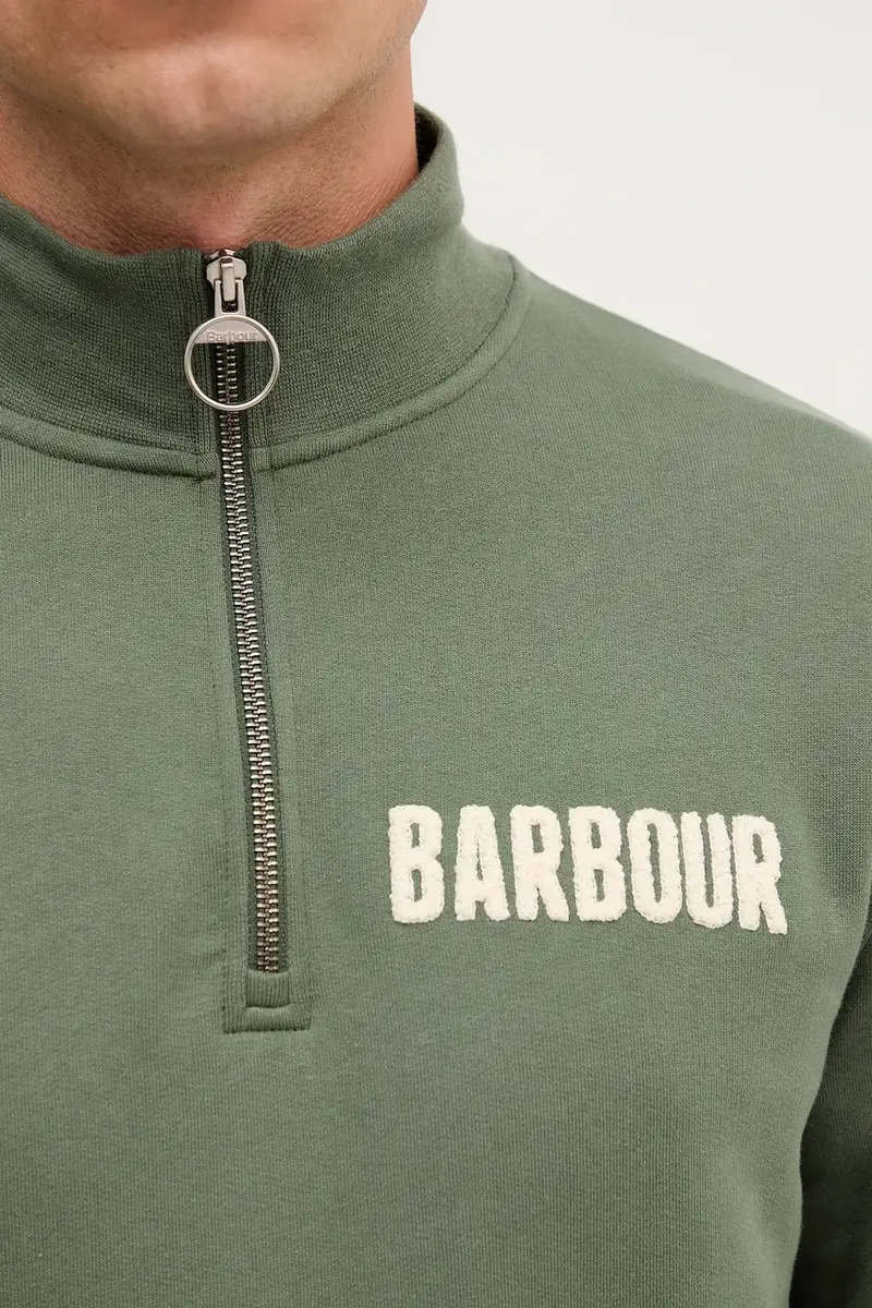 felpa in cotone uomo colore verde con applicazione MOL0640 miniatura 5