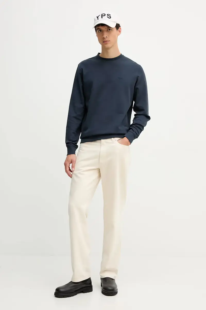 felpa LAMBETH uomo colore blu navy con applicazione MOL0712 miniatura 2