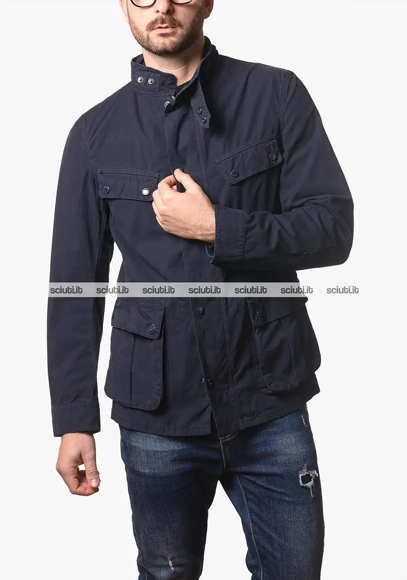 Giacca Barbour International uomo blu scuro casual Duke