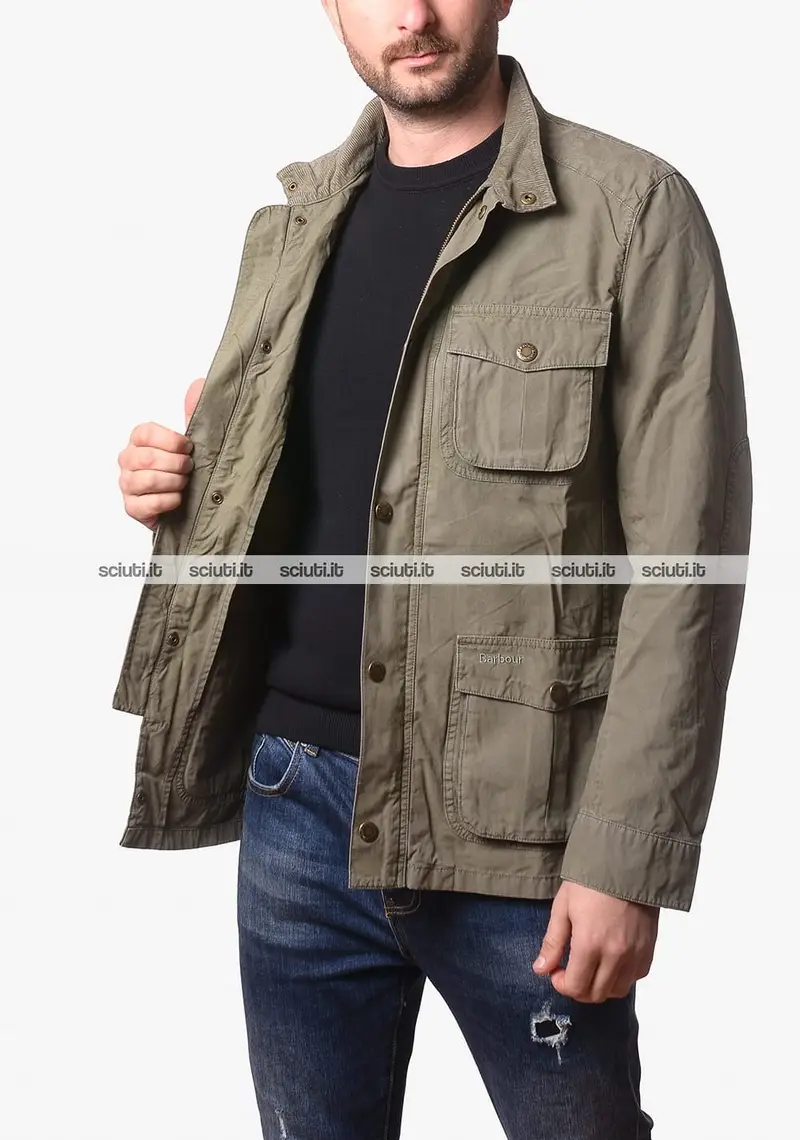 Giacca Barbour uomo verde bleached Corbridge Utility