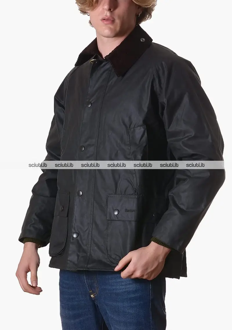 Giacca Barbour uomo verde scuro Bedale in cotone spalmato