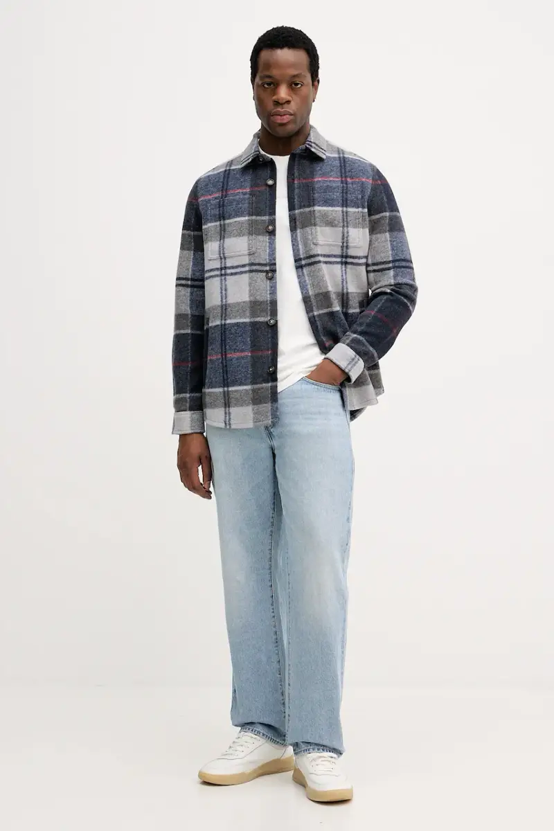 giacca camicia colore verde MOS0400 Blu navy miniatura 2