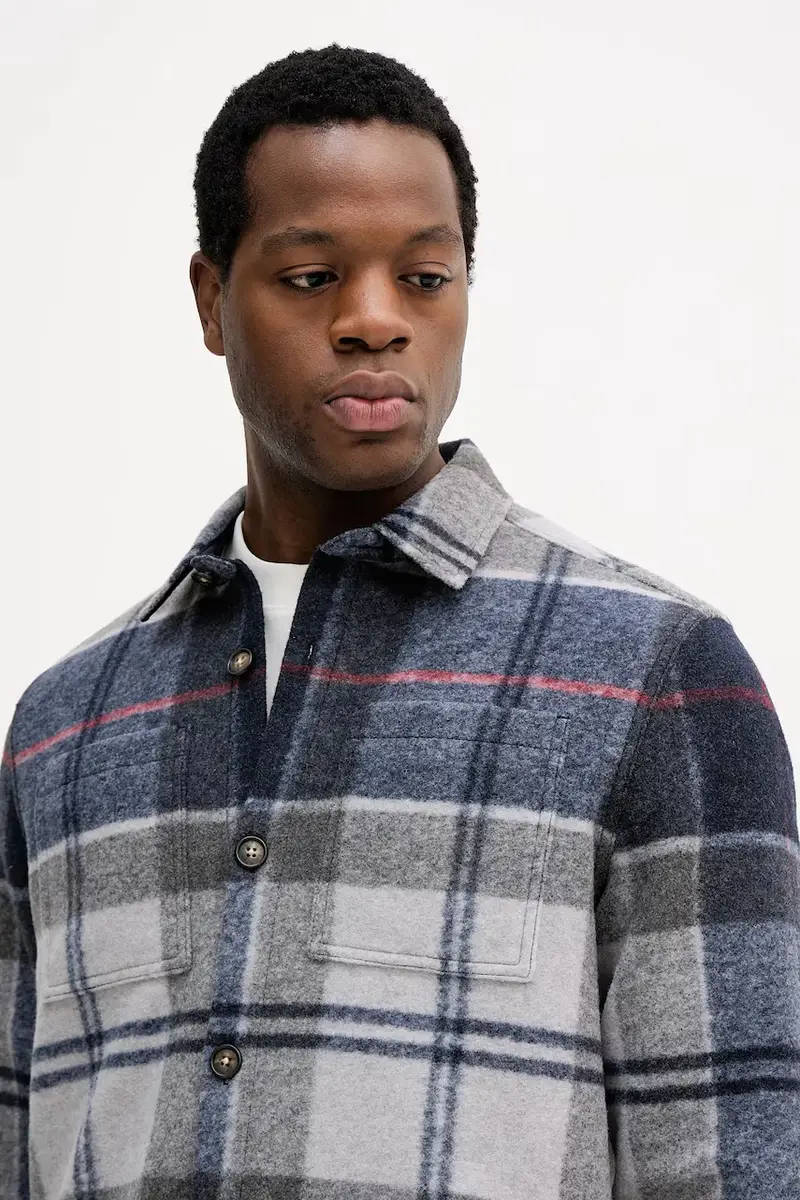 giacca camicia colore verde MOS0400 Blu navy miniatura 4