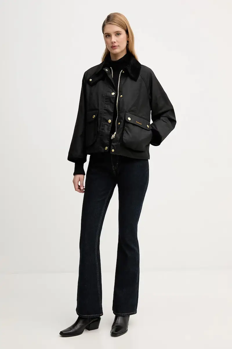 Barbour Giacca Cropped Beadnell Wax Nero miniatura 2