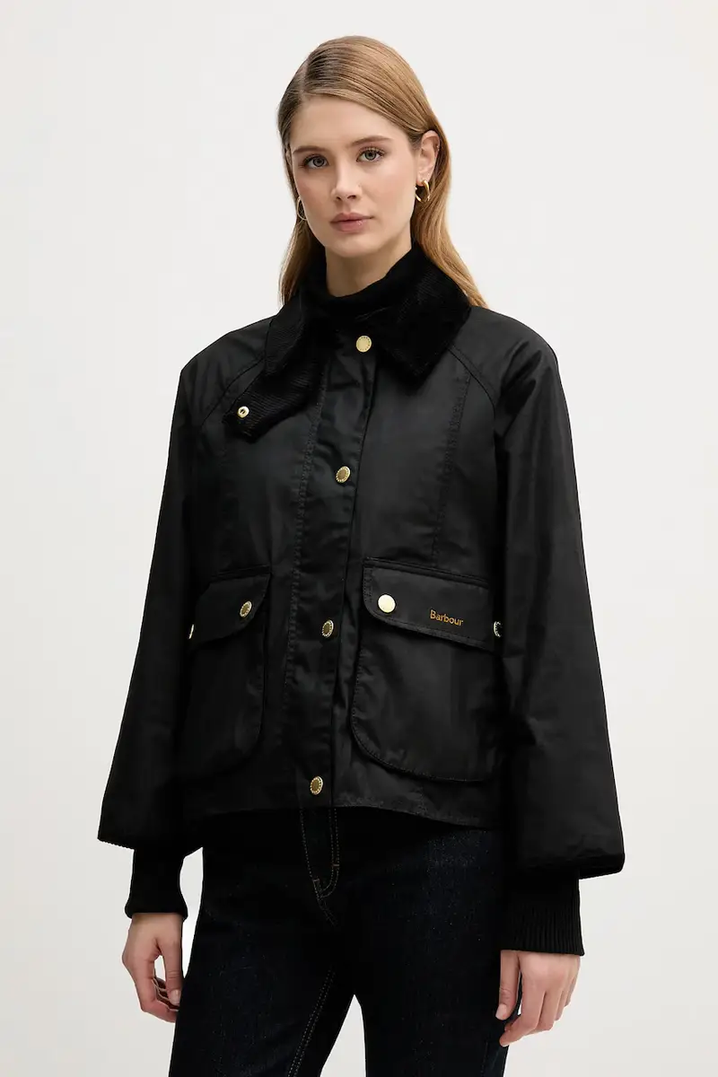 Barbour Giacca Cropped Beadnell Wax Nero