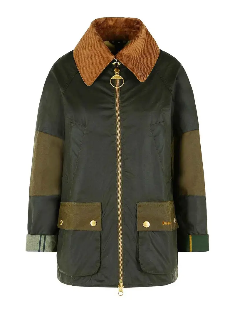 Giacca in cotone cerato verde Allerston