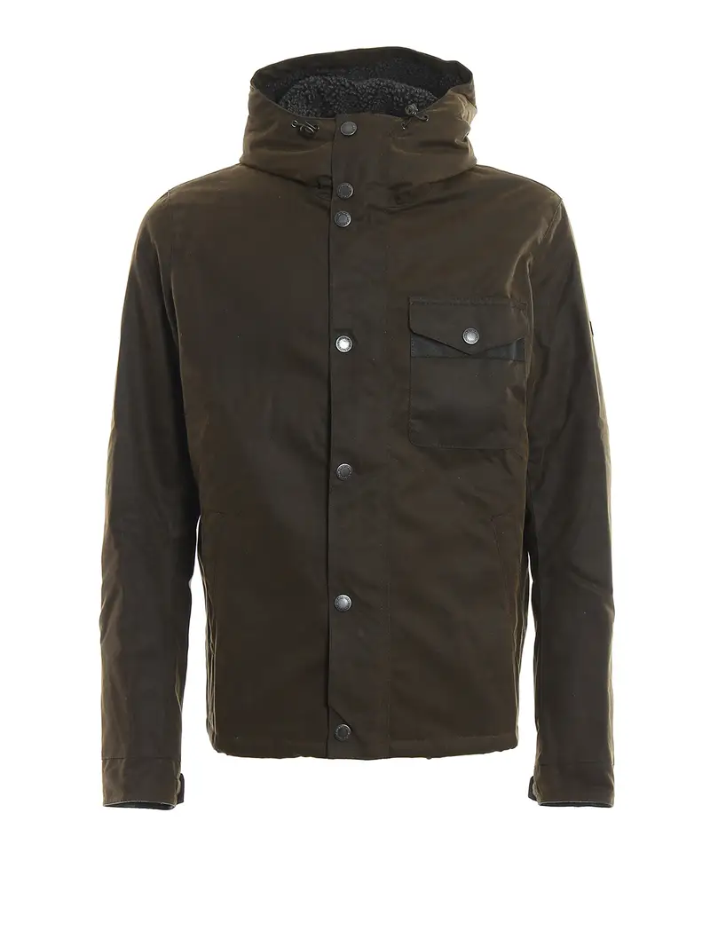 Giacca Kevlar in cotone cerato Verde Scuro