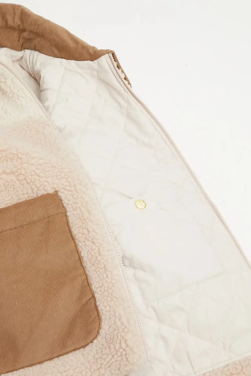 giacca Malena Fleece Beige miniatura 5