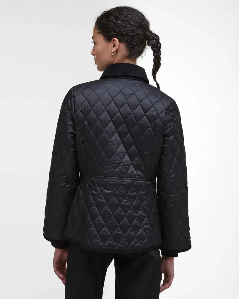 Giacca trapuntata nera Beadnell dalla vestibilità aderente miniatura 2