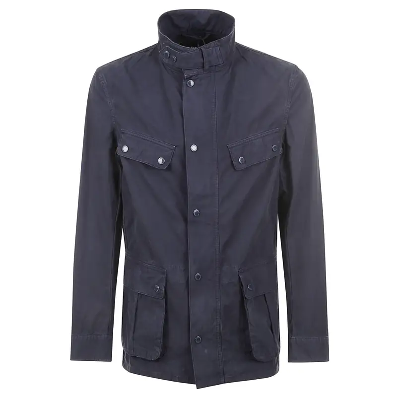 giacca uomo duke field jacket in cotone blu