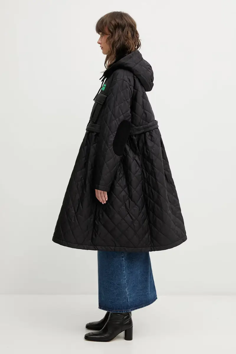 giacca x Ganni Peplum Quilted colore nero LQU1890BK11 miniatura 2