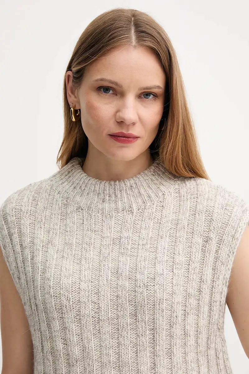 gilè in lana ANASTASIA donna colore beige LKN1664 miniatura 4