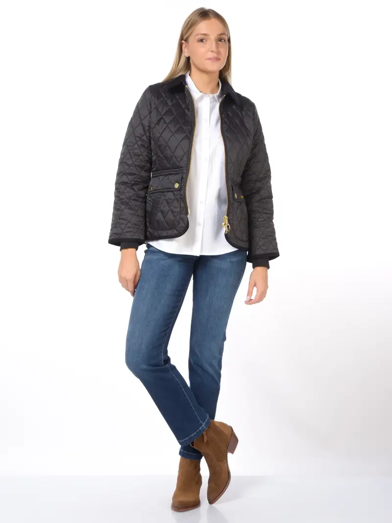 giubbino da donna Barbour fitted beadnell quilt NERO miniatura 2