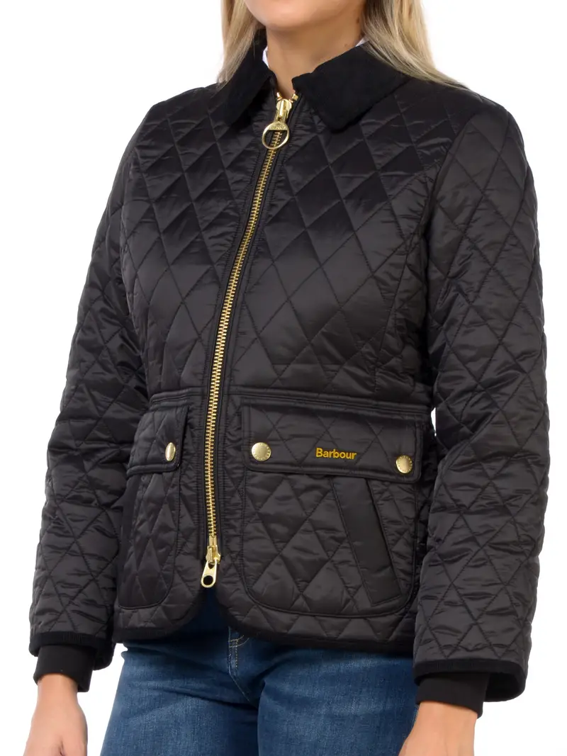 giubbino da donna Barbour fitted beadnell quilt NERO