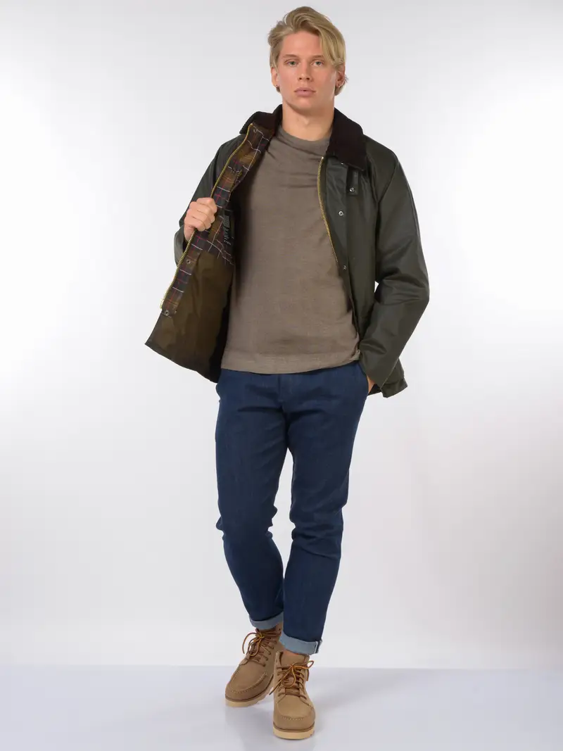 giubbino da uomo Barbour bedale cerata Verde miniatura 2