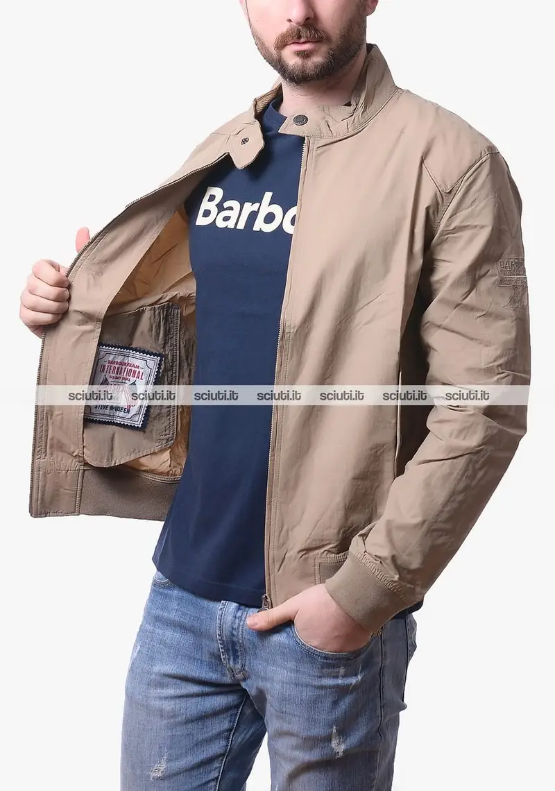 Giubbotto Barbour uomo beige International rectifier Harrington