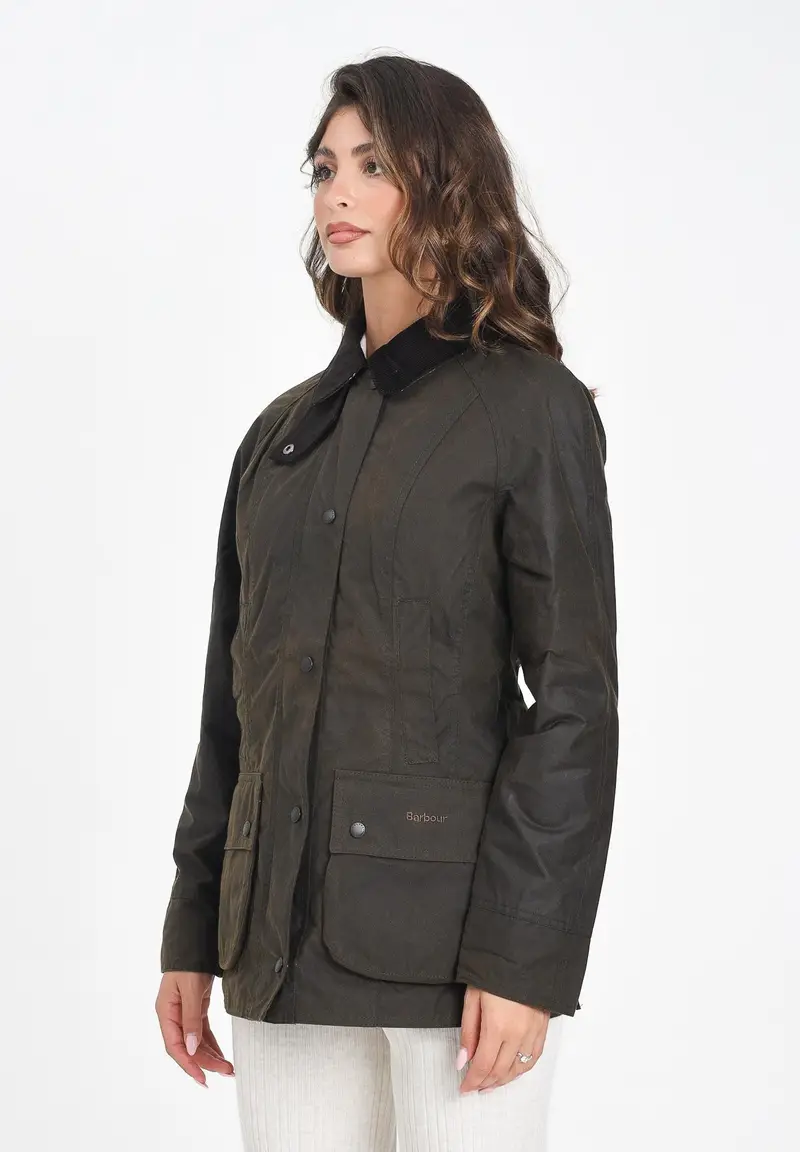 BARBOUR Giubbotto Beadnell verde oliva da donna