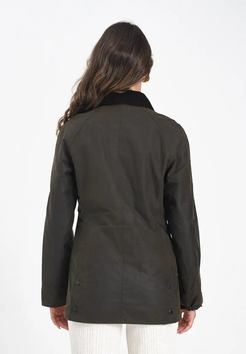 BARBOUR Giubbotto Beadnell verde oliva da donna miniatura 3