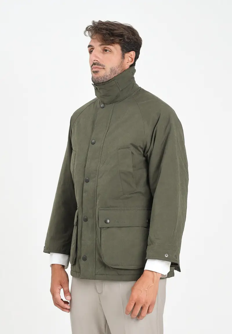 BARBOUR Giubbotto Bedale oversize verde da uomo