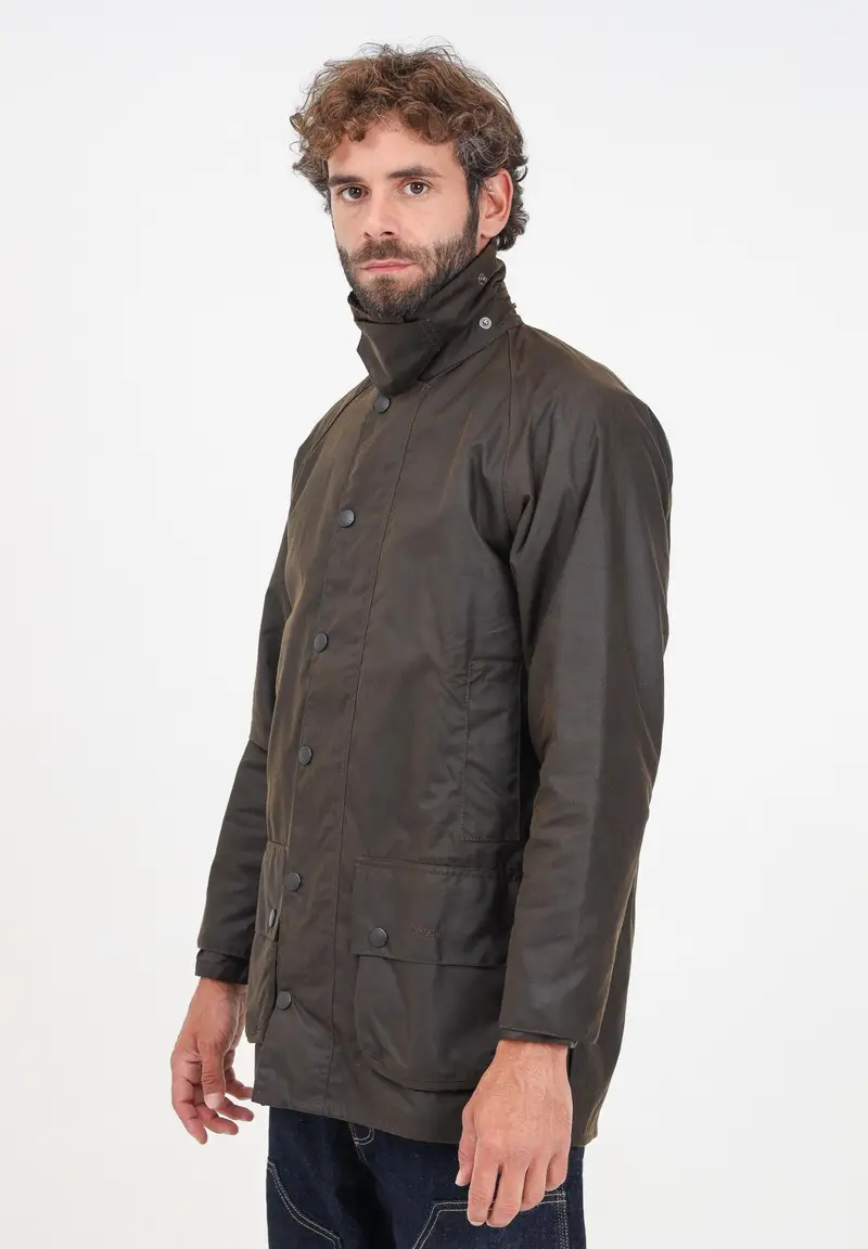 BARBOUR Giubbotto cerato Beaufort color oliva da uomo