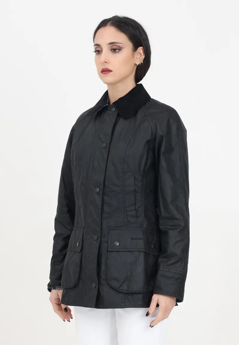 BARBOUR Giubbotto impermeabile Beadnell nero da donna