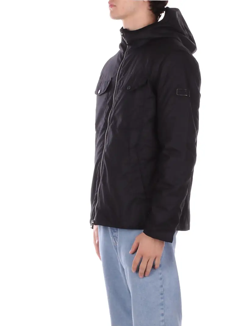 Giubbotto Uomo BARBOUR Black Blane wax jacket miniatura 2