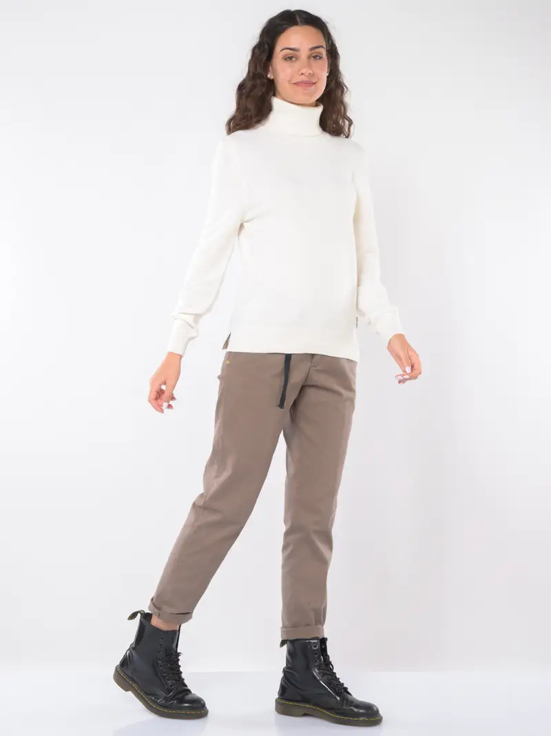 maglia da donna Barbour dolcevita con toppe BEIGE miniatura 2