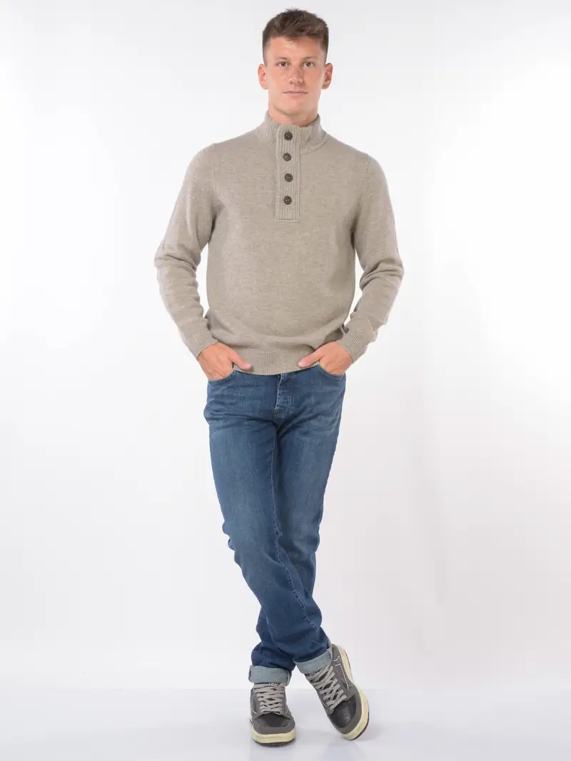 maglia da uomo Barbour con bottoni e toppe BEIGE miniatura 2