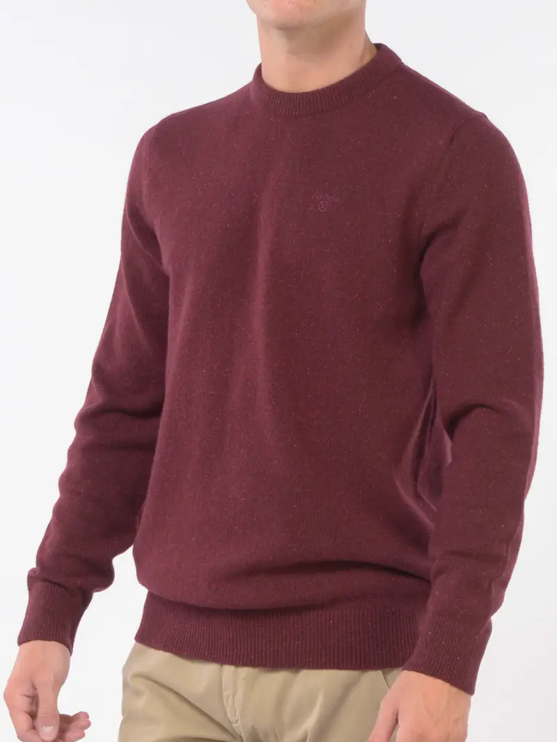 maglia da uomo Barbour girocollo con logo Rosso