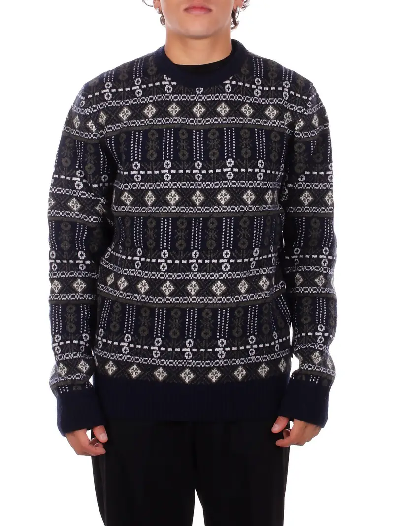 Maglia Uomo BARBOUR Blu Grangetown fair isle sweat