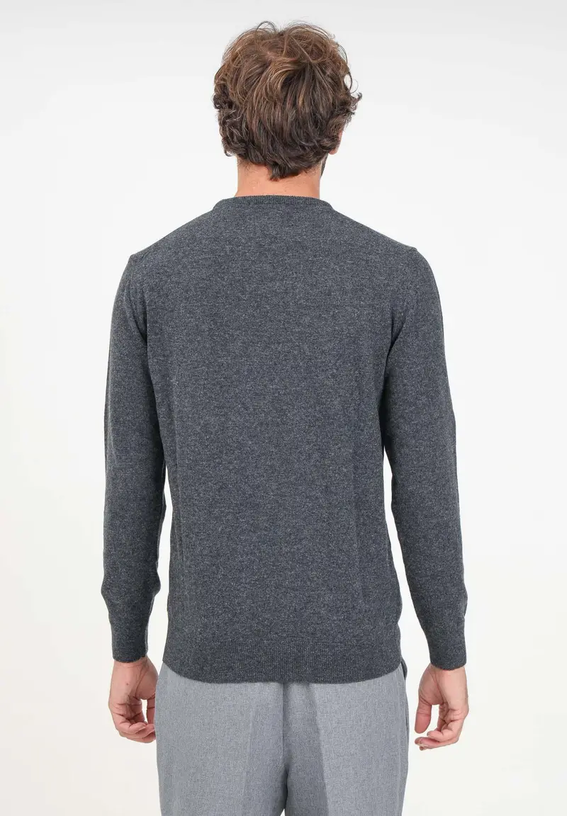 BARBOUR Maglioncino girocollo Essential grigio da uomo miniatura 2