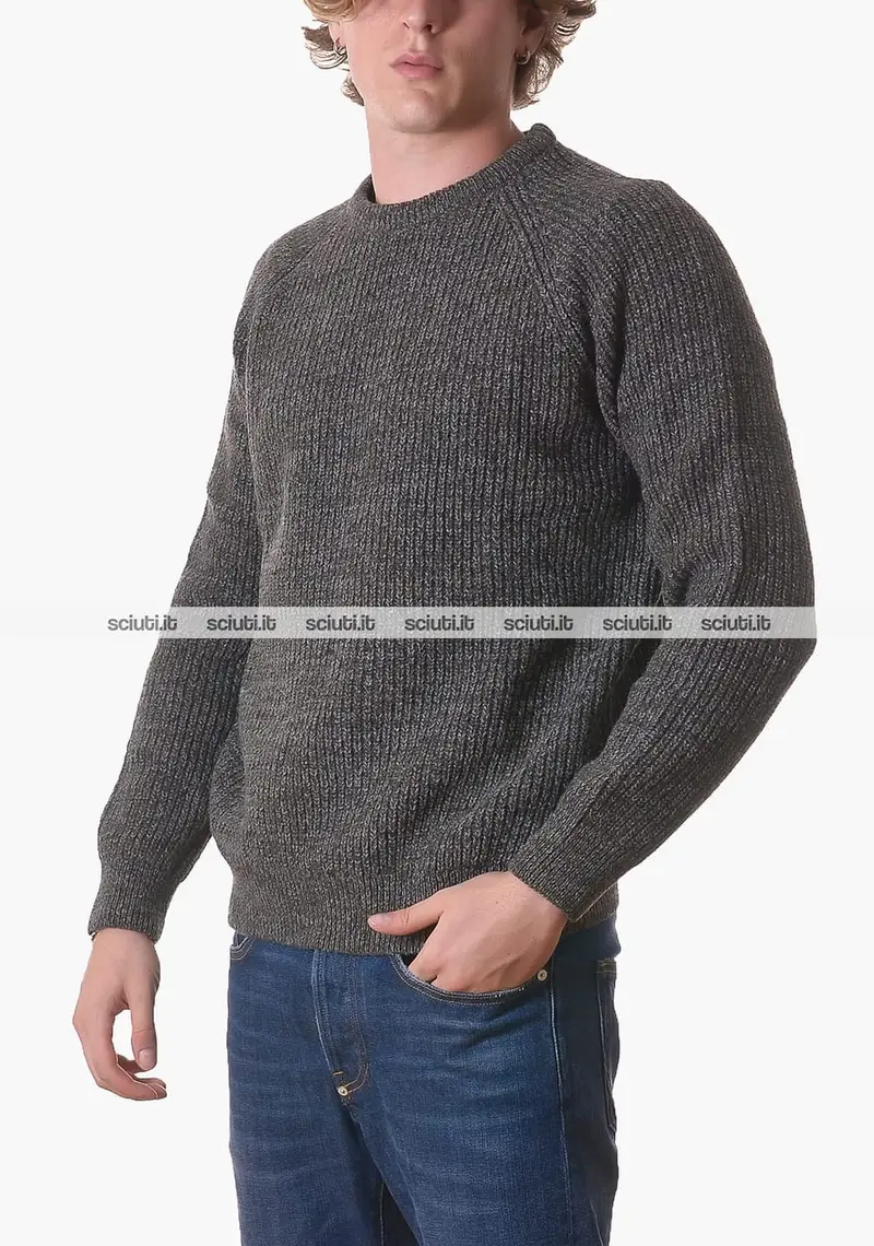 Maglione Barbour uomo grigio Horseford in lana