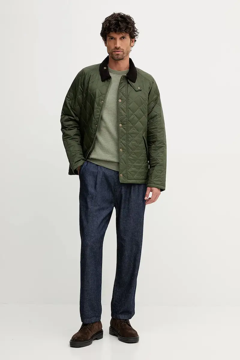 maglione in cotone Essentials colore blu MKN0932 Verde miniatura 2