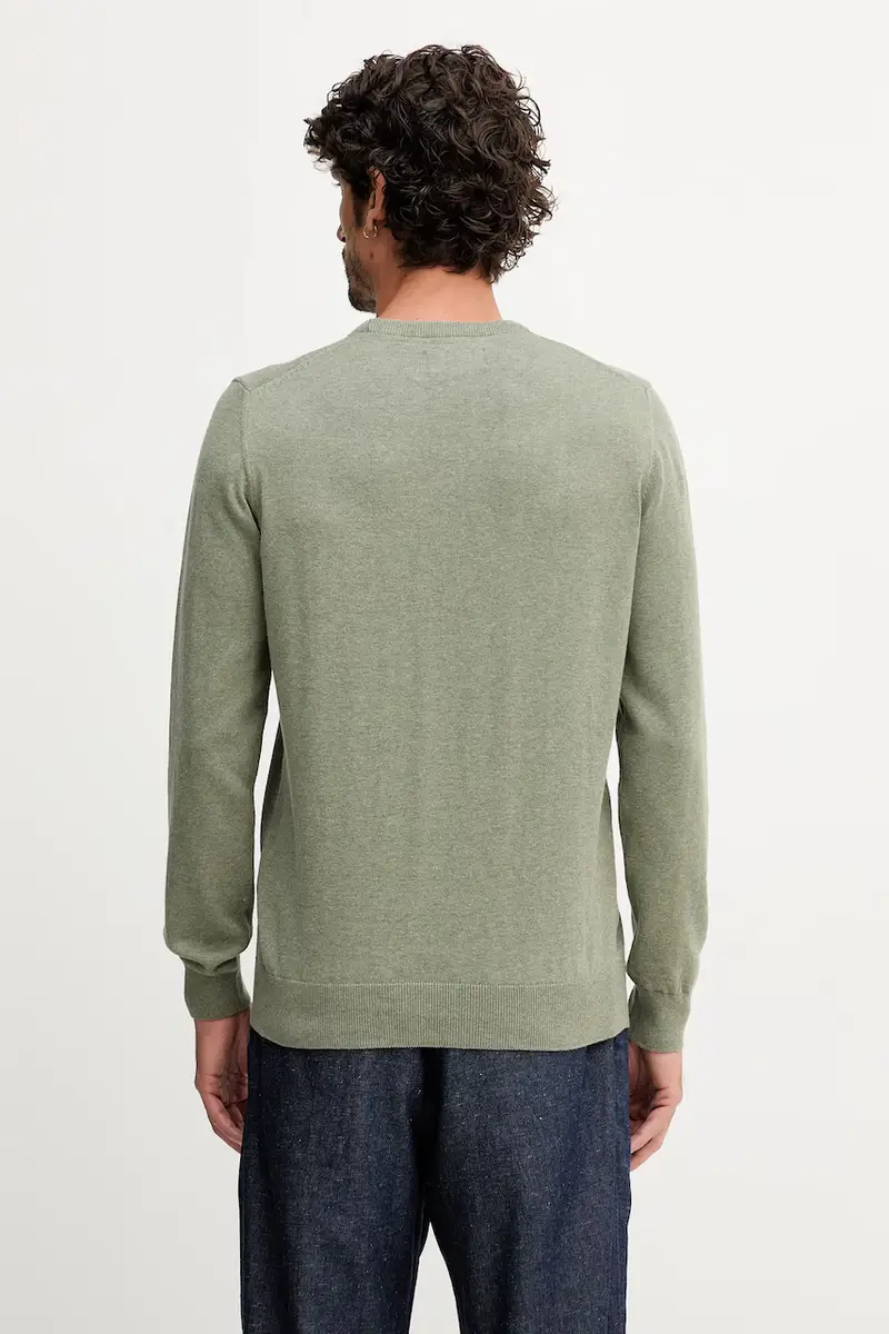 maglione in cotone Essentials colore blu MKN0932 Verde miniatura 3